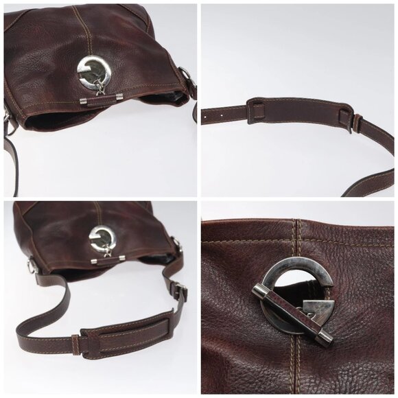 GUCCI Shoulder Bag Leather Brown Silver 247400 Auth ep9062 - Picture 16 of 16